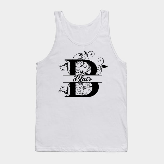 Personalized Name Monogram B - Blair Tank Top by MysticMagpie